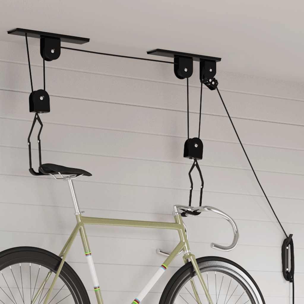 Sollevatori per Bici con Supporto a Soffitto 2 pz 20 kg vidaXL