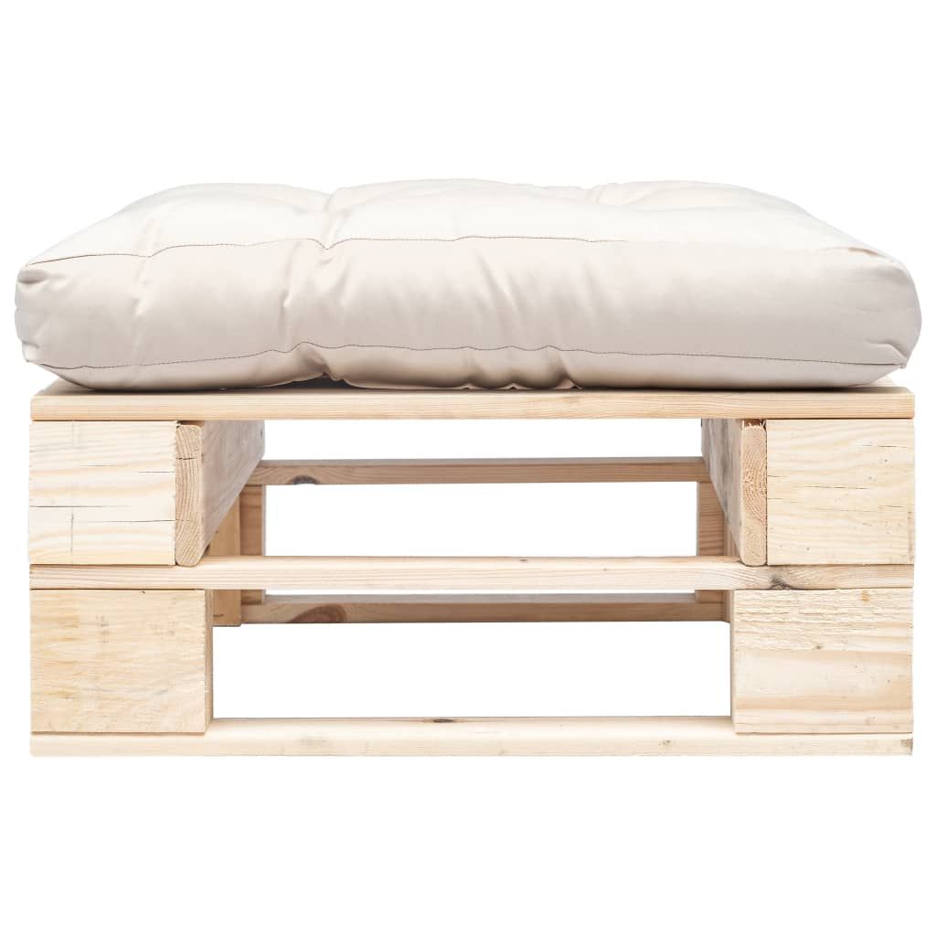 Ottomana da Giardino Pallet con Cuscino Sabbia Legno Naturale vidaXL