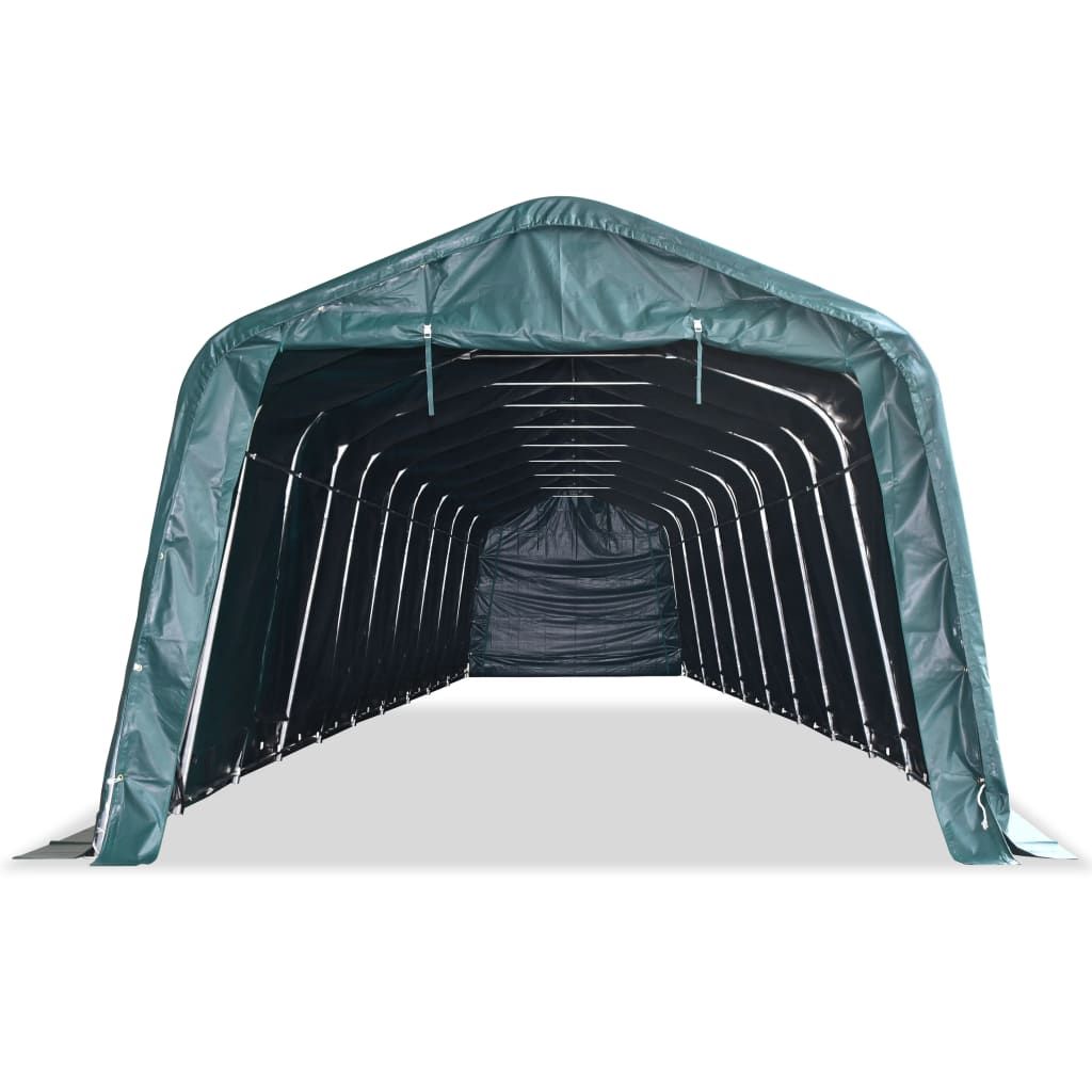 Tendone Bestiame Rimovibile PVC 550 g/m² 3,3x16 m Verde Scuro vidaXL