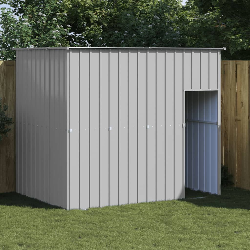 Casetta Cani Tetto Grigio Chiaro 214x153x181 cm Acciaio Zincato vidaXL