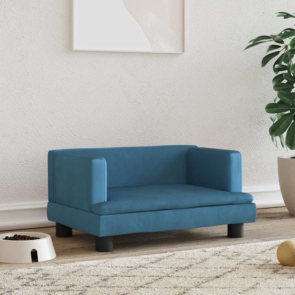 Lettino per Cani Blu 60x40x30 cm in Velluto vidaXL