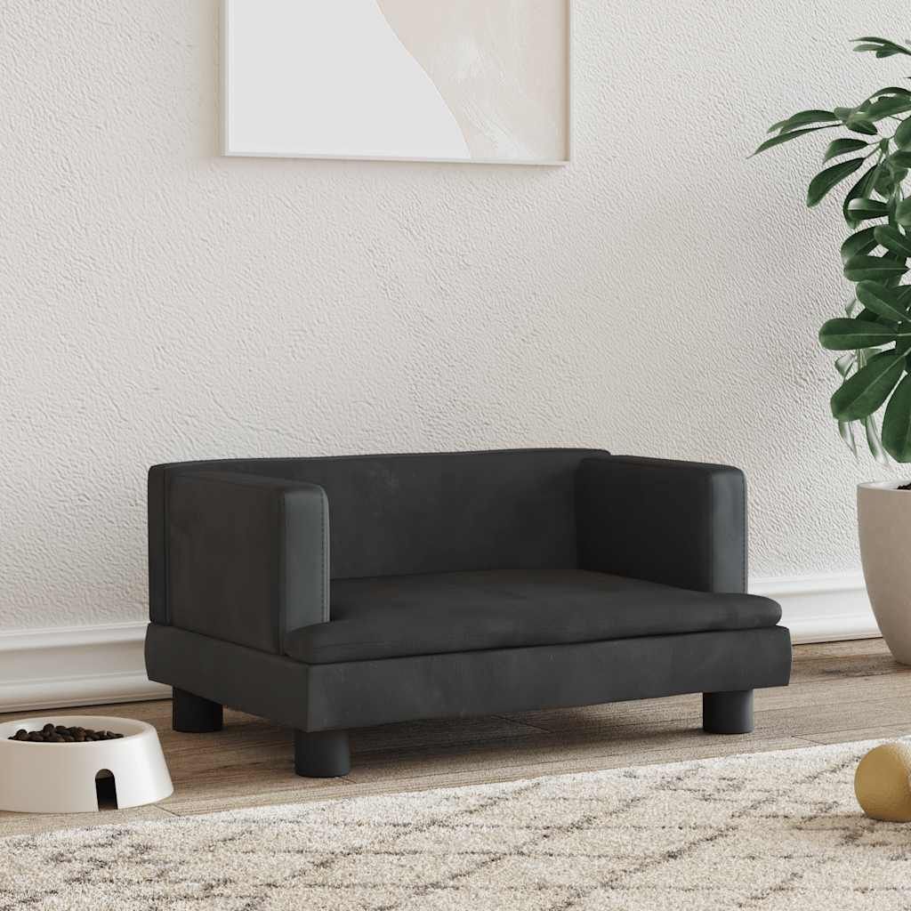 Lettino per Cani Nero 60x40x30 cm in Velluto vidaXL