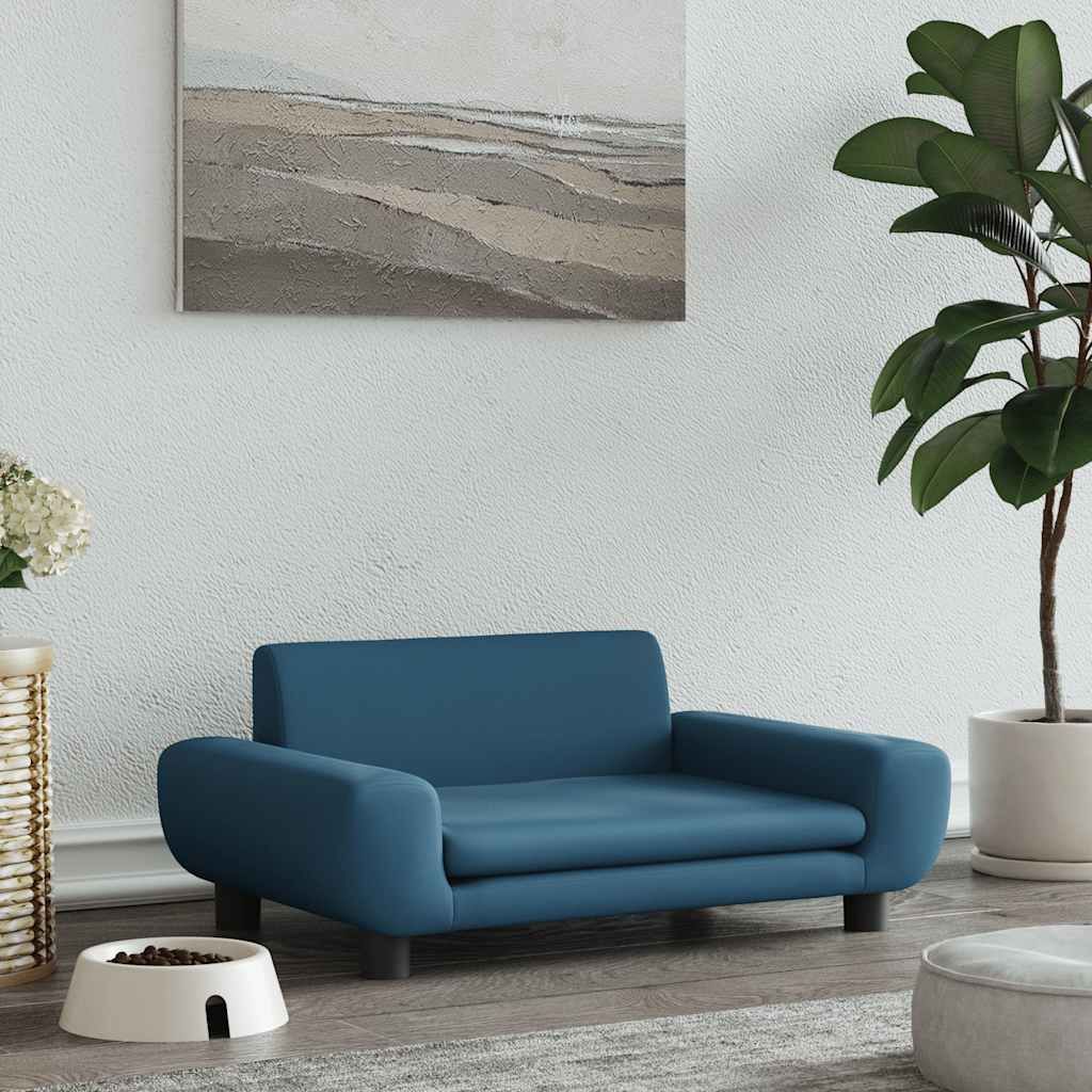 Lettino per Cani Blu 70x45x33 cm in Velluto vidaXL