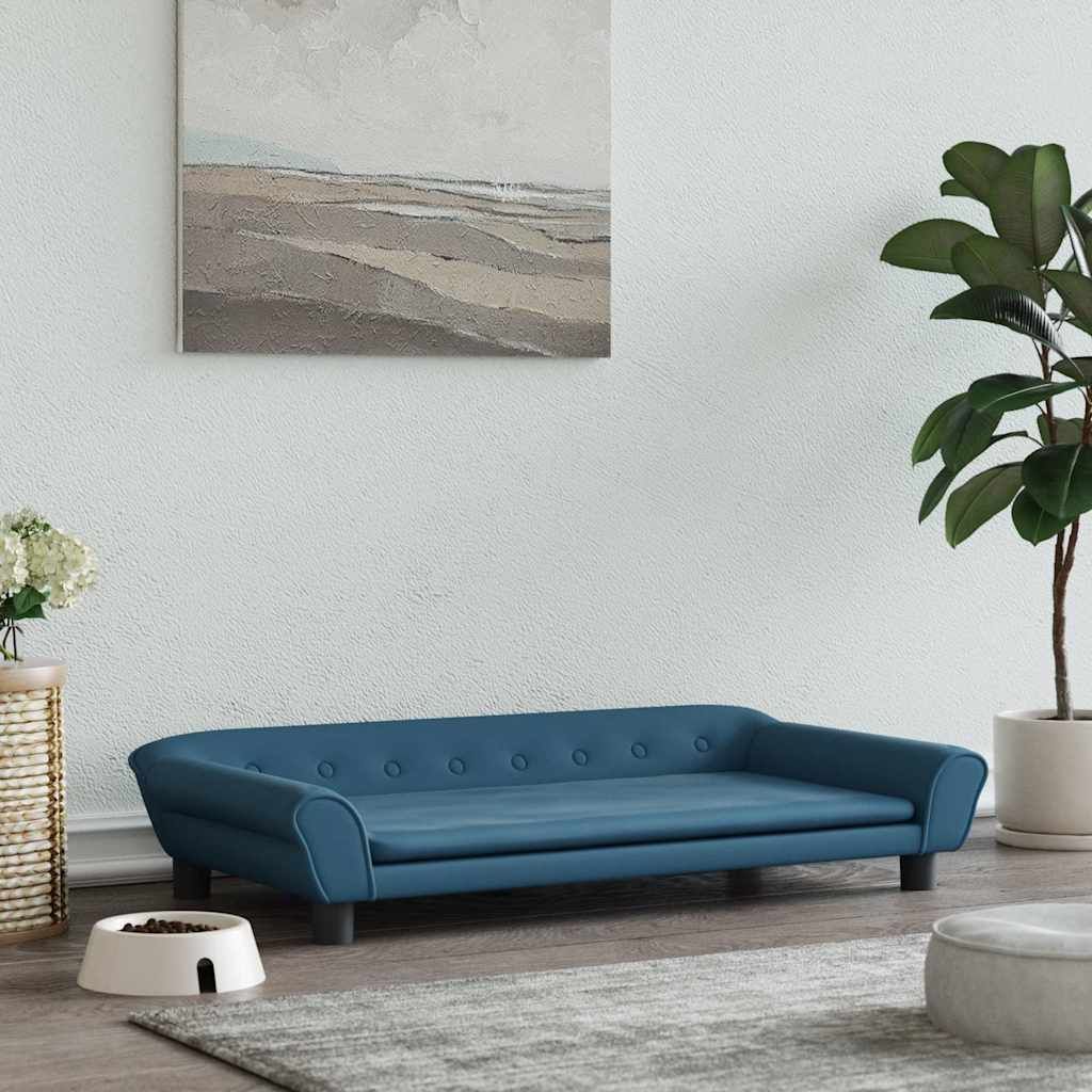Lettino per Cani Blu 100x50x21 cm in Velluto vidaXL