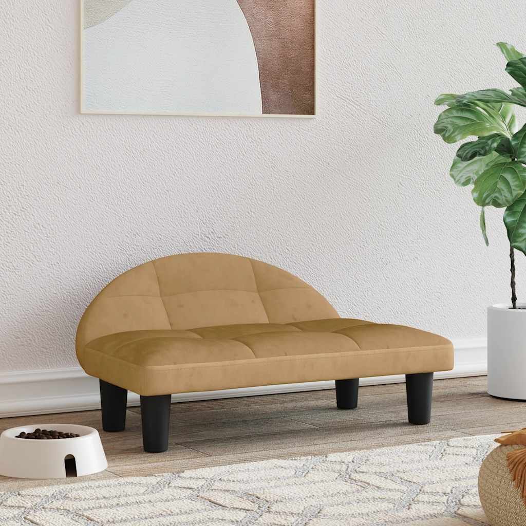 Lettino per Cani Marrone 70x52x30 cm in Velluto vidaXL