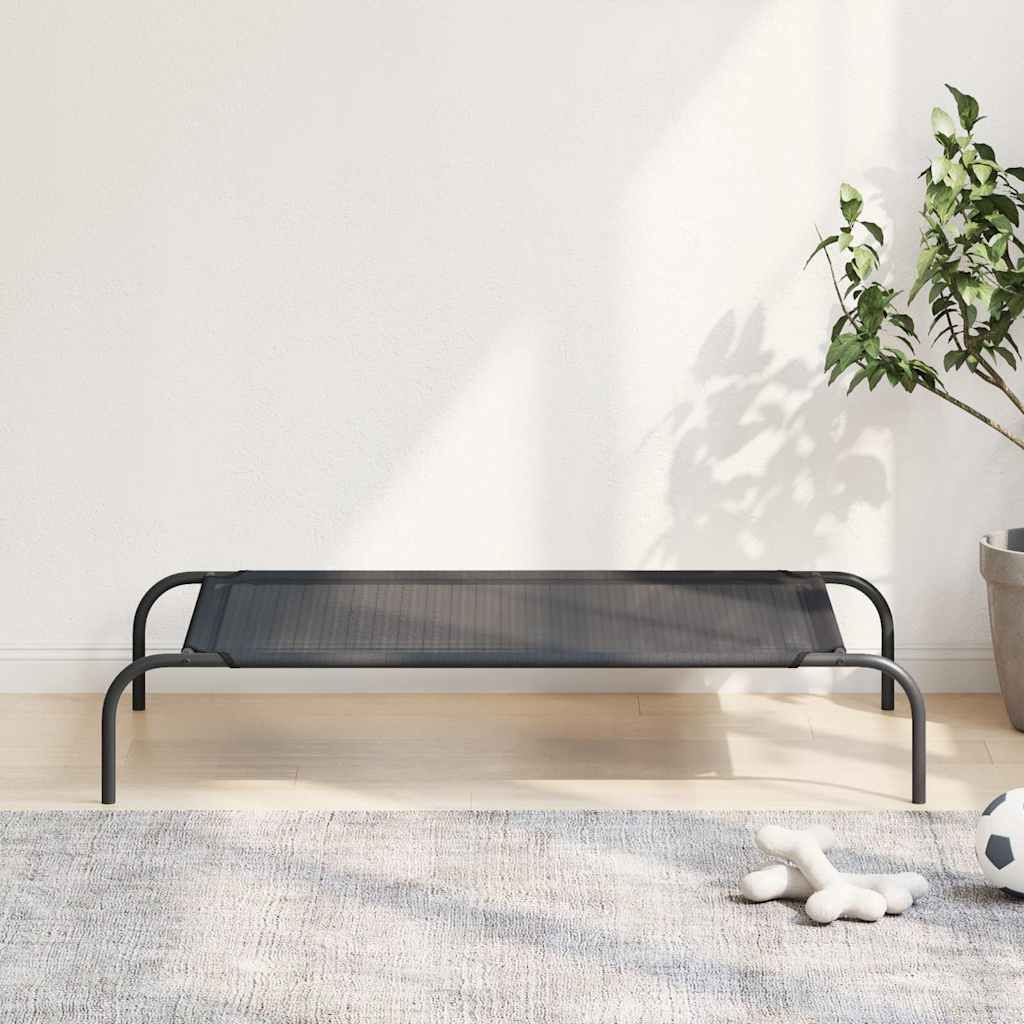 Cuccia per Cani Rialzata Nera L in Textilene vidaXL