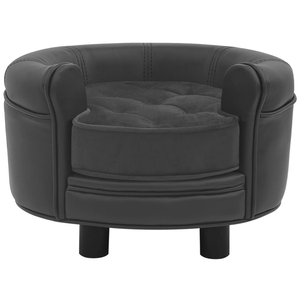 Divano per Cani Grigio Scuro 48x48x32cm in Peluche e Similpelle vidaXL