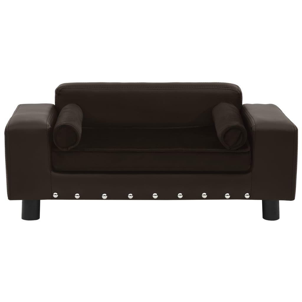 Divano per Cani Marrone 81x43x31 cm in Peluche e Similpelle vidaXL