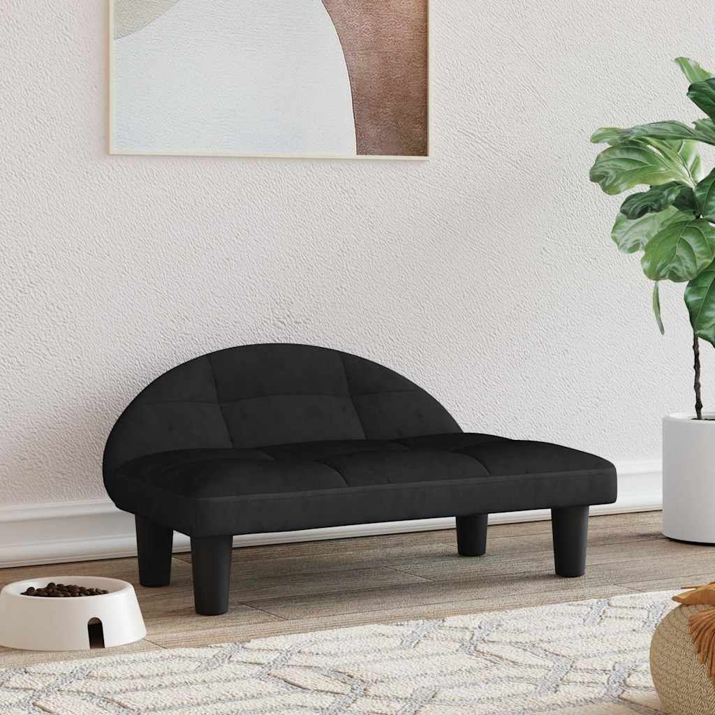 Lettino per Cani Nero 70x52x30 cm in Velluto vidaXL