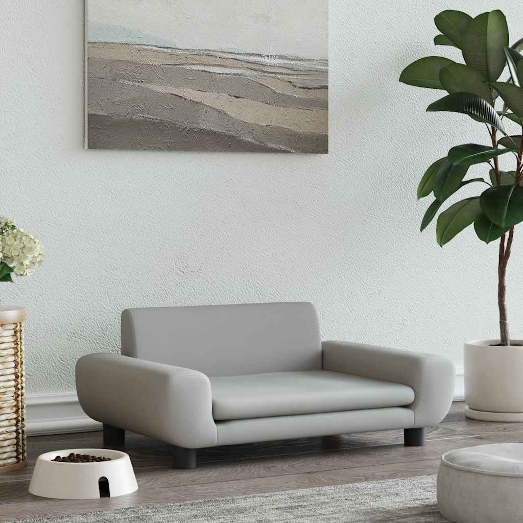 Lettino per Cani Grigio Chiaro 70x45x33 cm in Velluto vidaXL