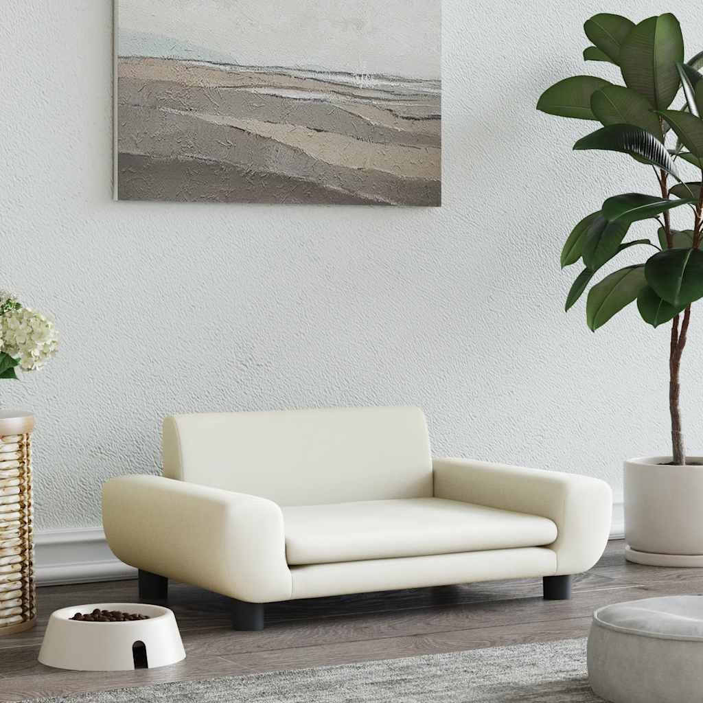 Lettino per Cani Crema 70x45x33 cm in Velluto vidaXL