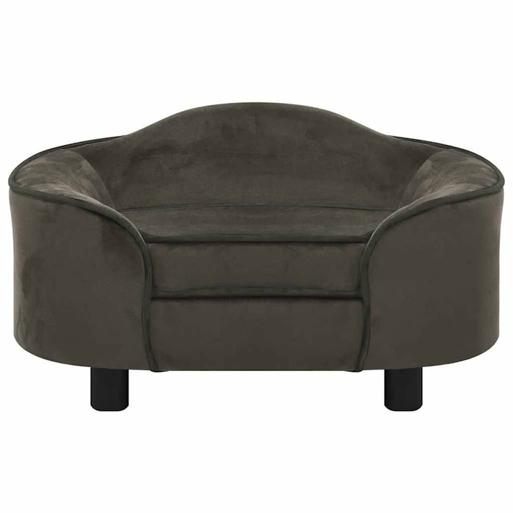 Divano per Cani Grigio Scuro 67x47x36 cm in Peluche vidaXL