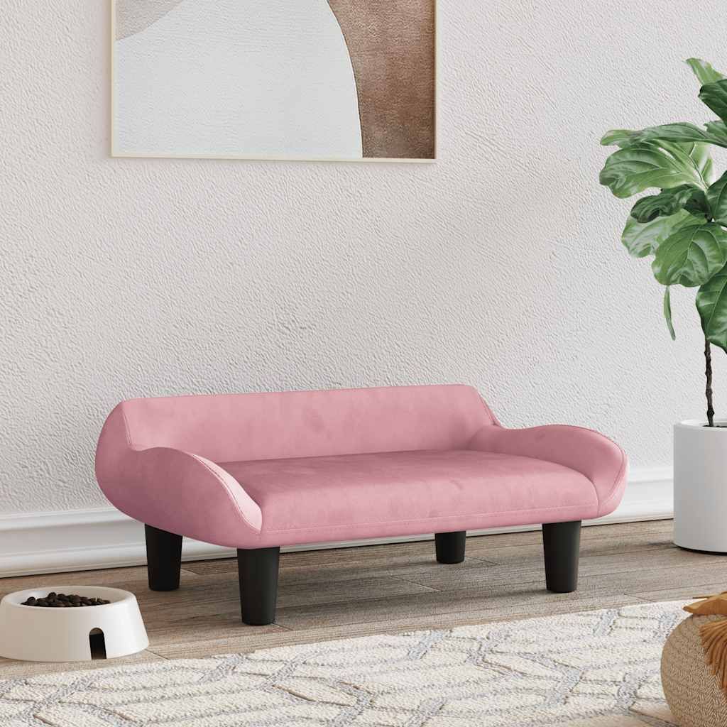 Lettino per Cani Rosa 70x40x24 cm in Velluto vidaXL