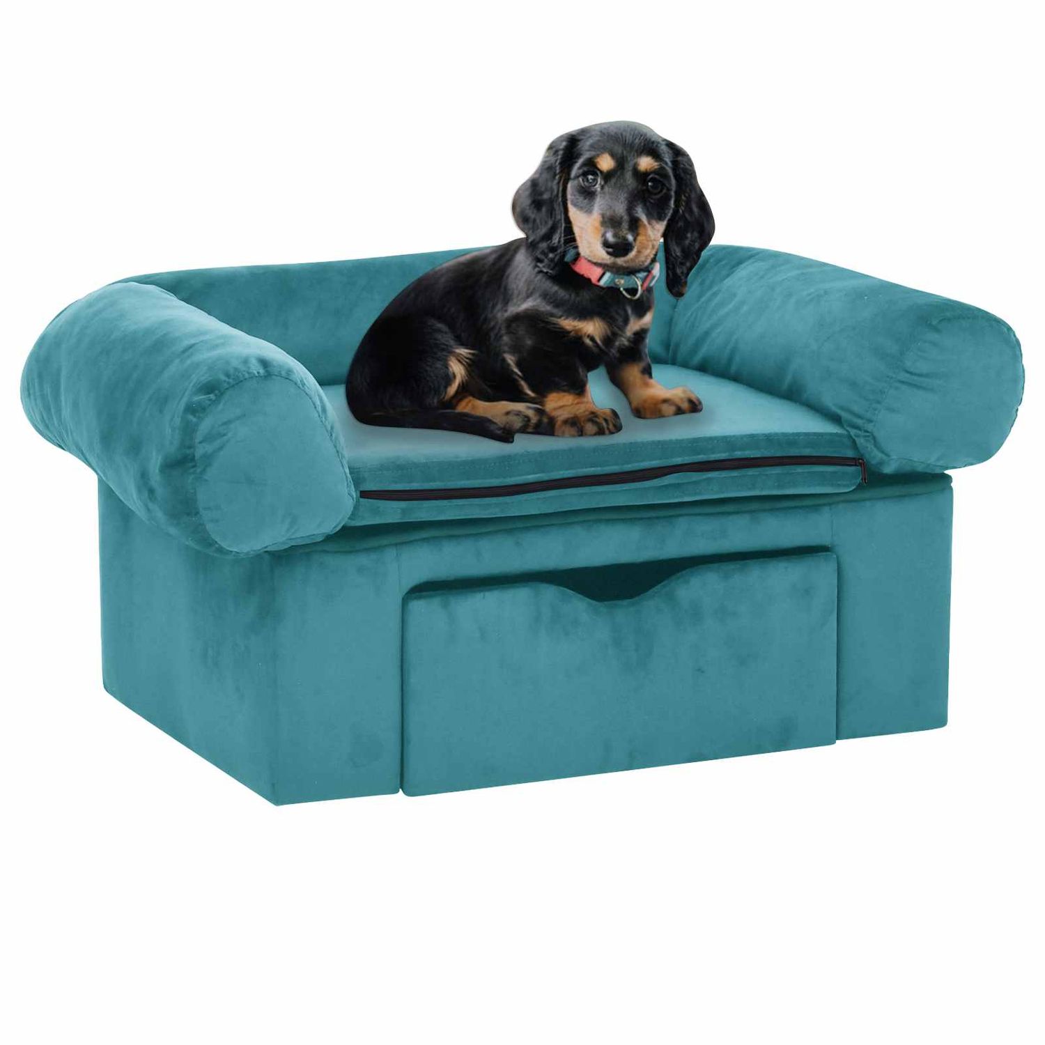 Divano per cani Turchese 75 x 50 x 38cm Peluche vidaXL