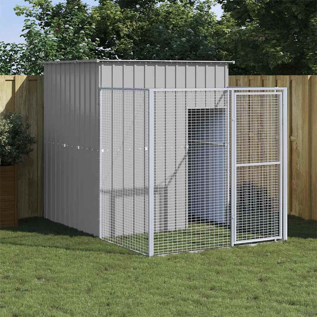 Casetta Cani Corsa Grigio Chiaro 165x251x181 cm Acciaio Zincato vidaXL