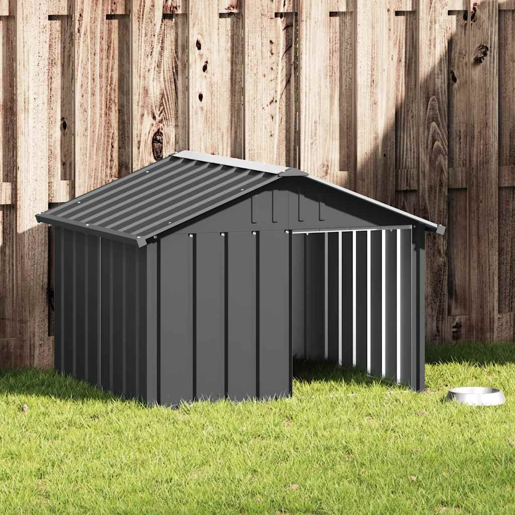 Casetta per Cani Antracite 116,5x103x81,5 cm Acciaio Zincato vidaXL