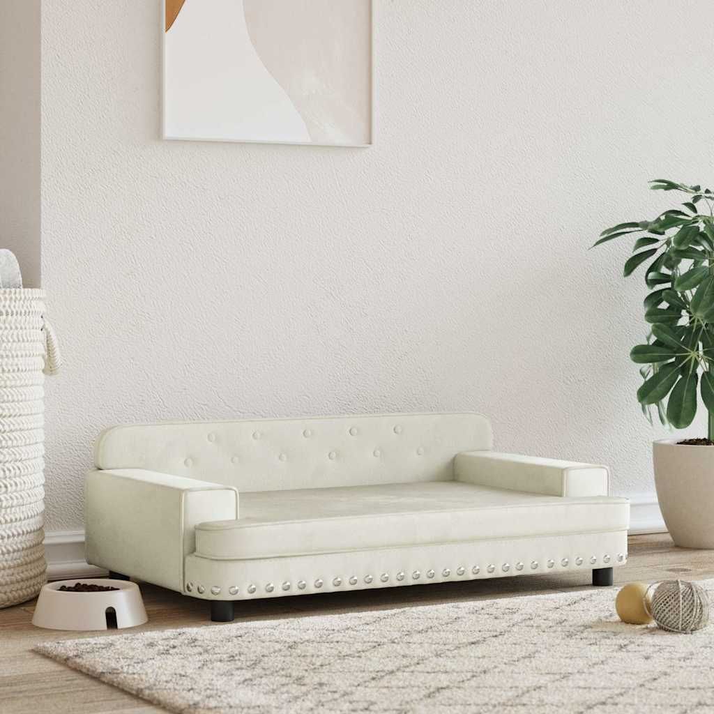 Lettino per Cani Crema 90x53x30 cm in Velluto vidaXL