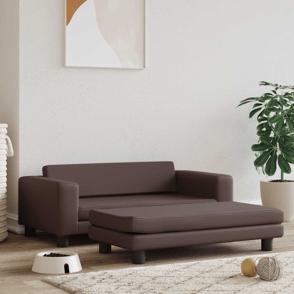 Lettino per Cani con Estensione Marrone 100x50x30 cm Similpelle vidaXL