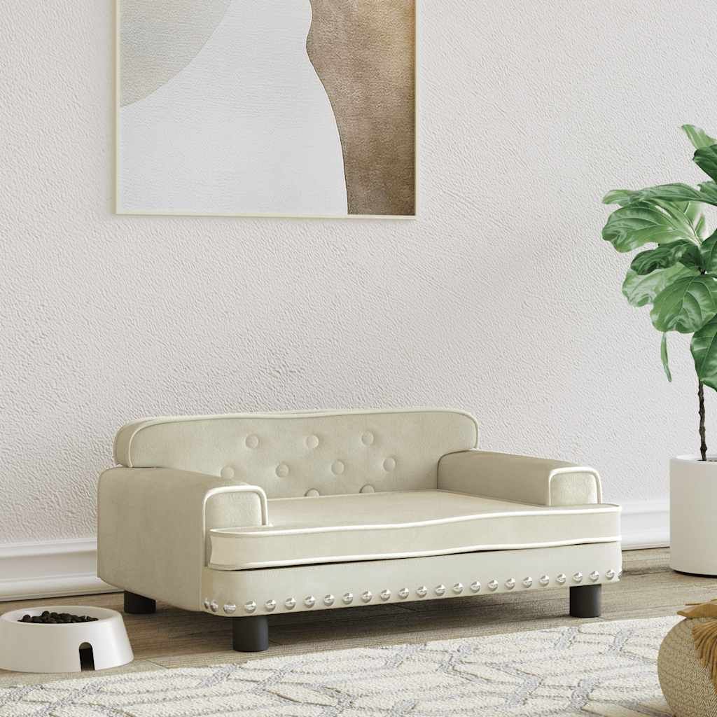 Lettino per Cani Crema 70x45x30 cm in Velluto vidaXL