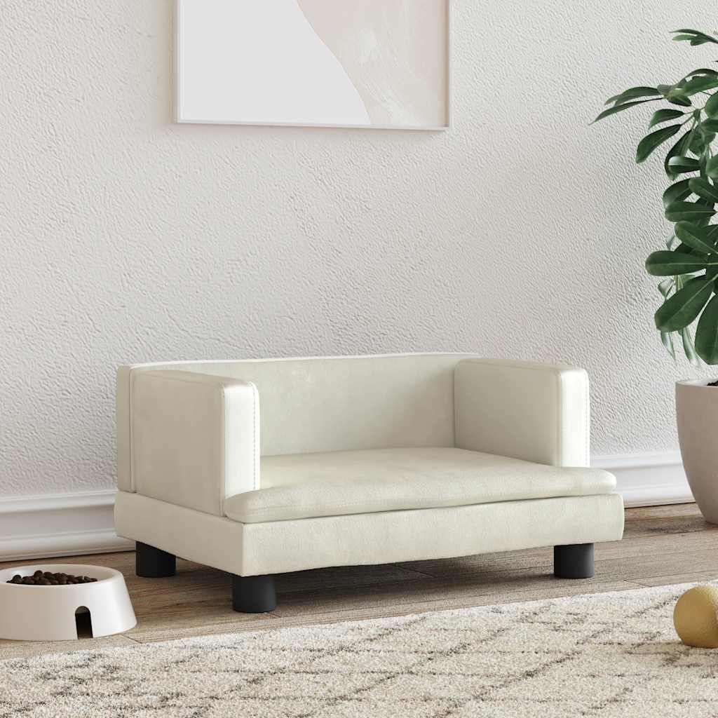 Lettino per Cani Crema 60x40x30 cm in Velluto vidaXL