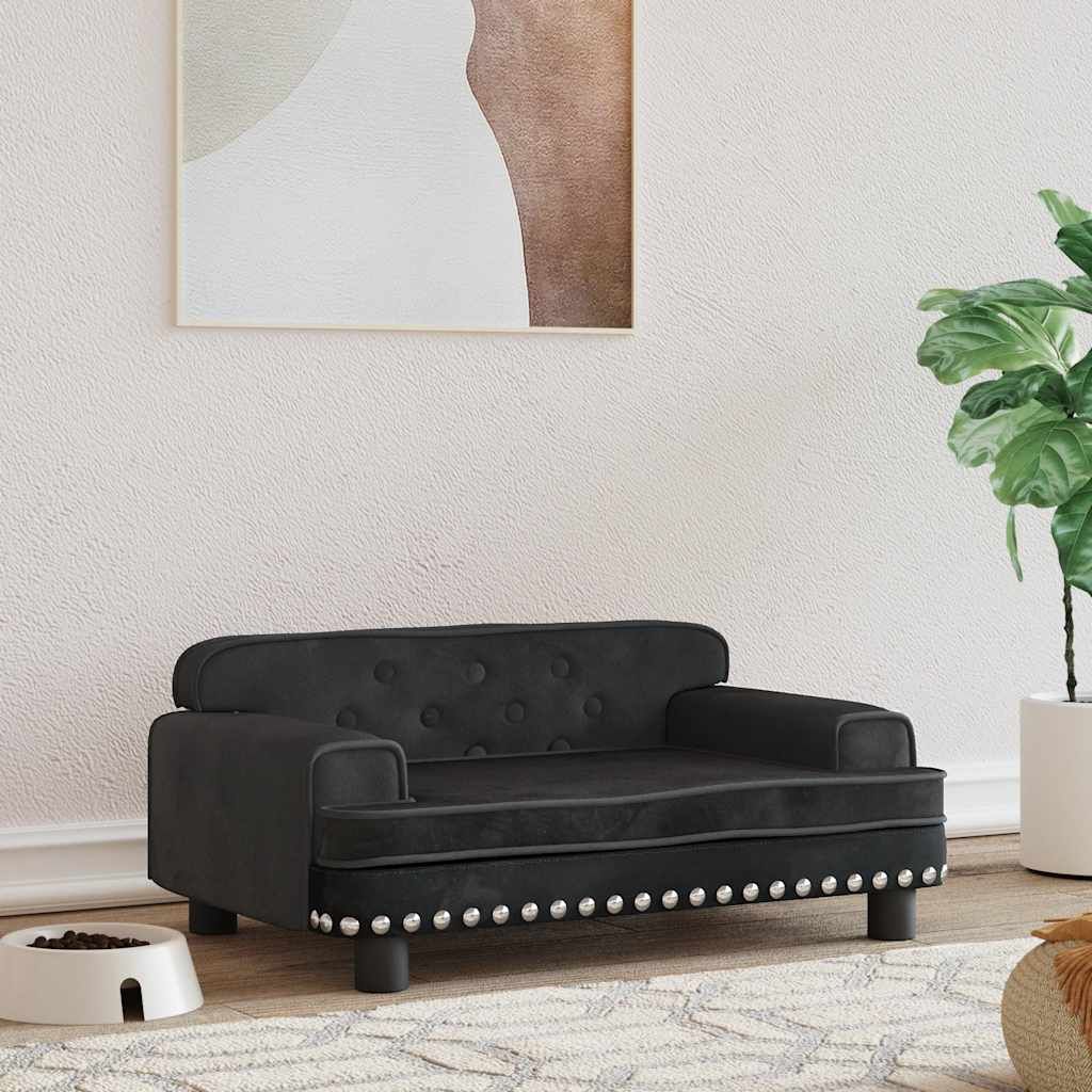 Lettino per Cani Nero 70x45x30 cm in Velluto vidaXL