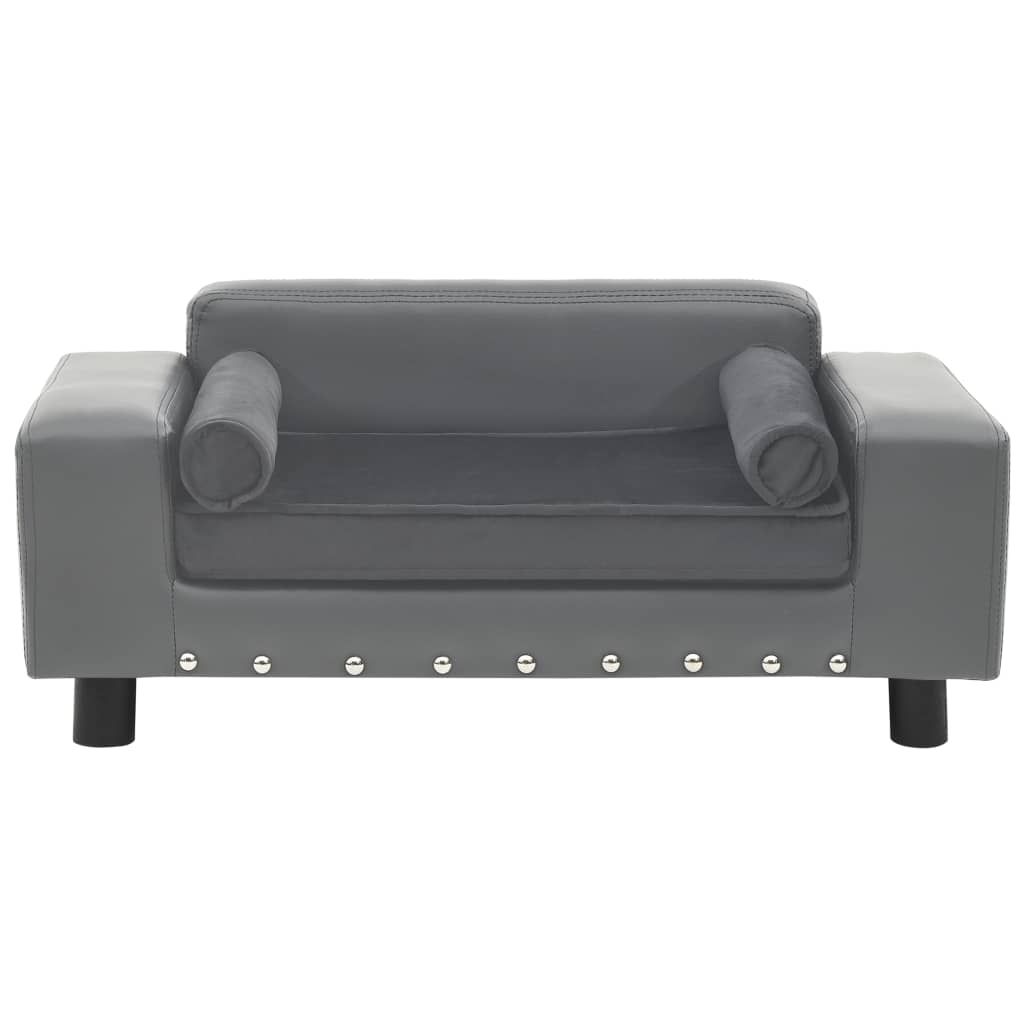 Divano per Cani Grigio 81x43x31 cm in Peluche e Similpelle vidaXL