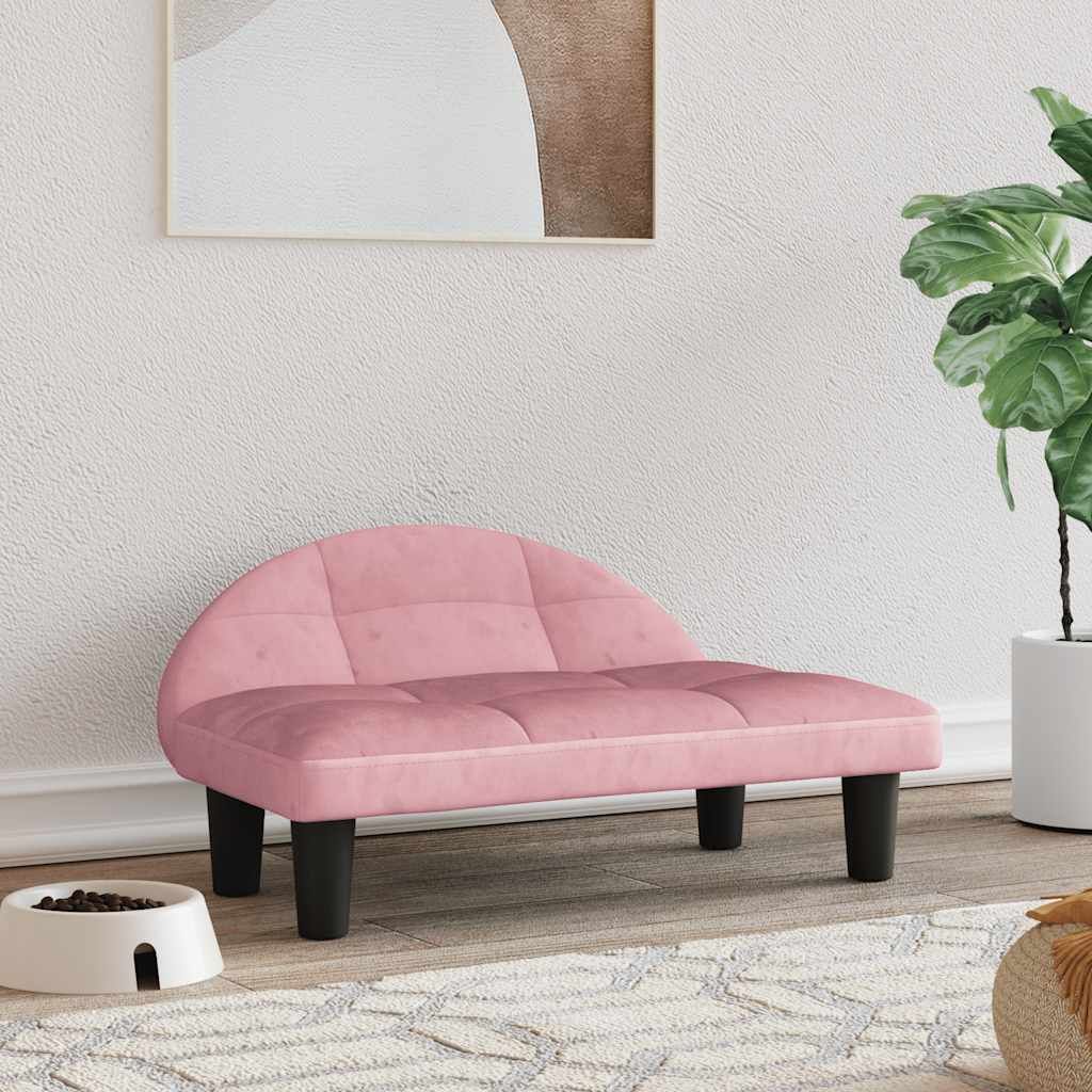 Lettino per Cani Rosa 70x52x30 cm in Velluto vidaXL