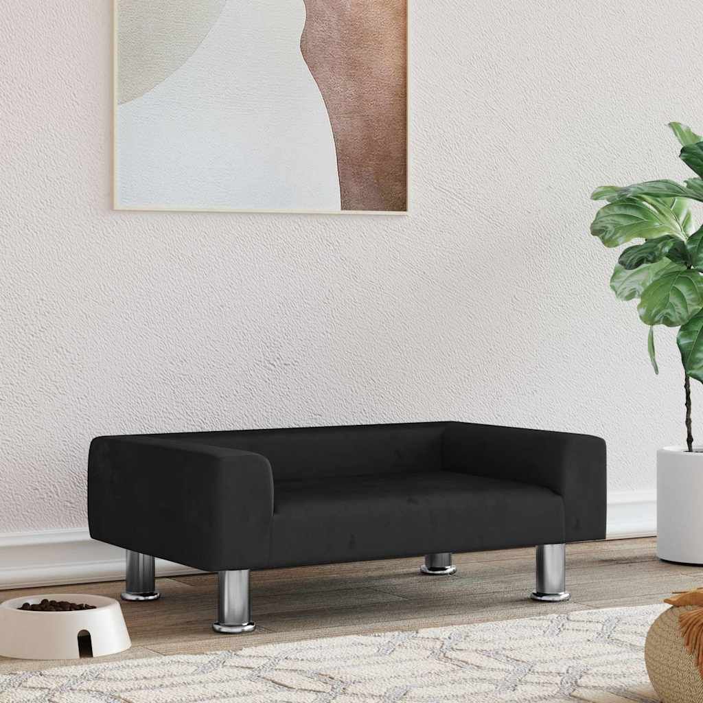 Lettino per Cani Nero 70x45x26,5 cm in Velluto vidaXL