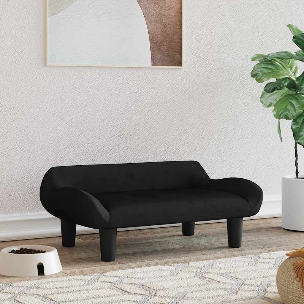 Lettino per Cani Nero 70x40x24 cm in Velluto vidaXL
