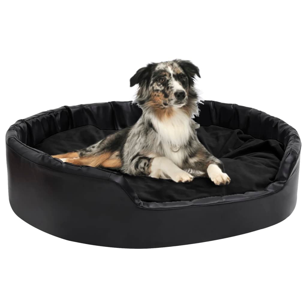 Lettino per Cani Nero 99x89x21 cm in Peluche e Similpelle vidaXL