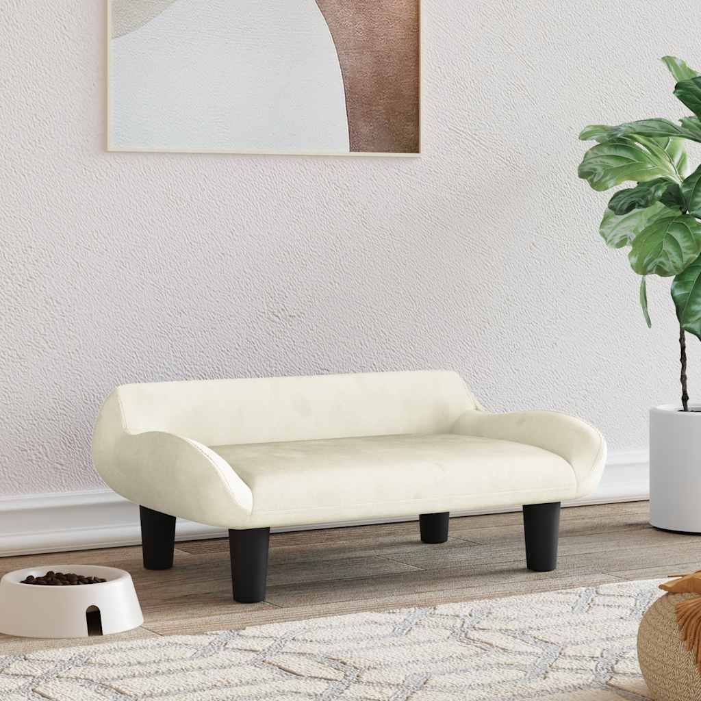 Lettino per Cani Crema 70x40x24 cm in Velluto vidaXL