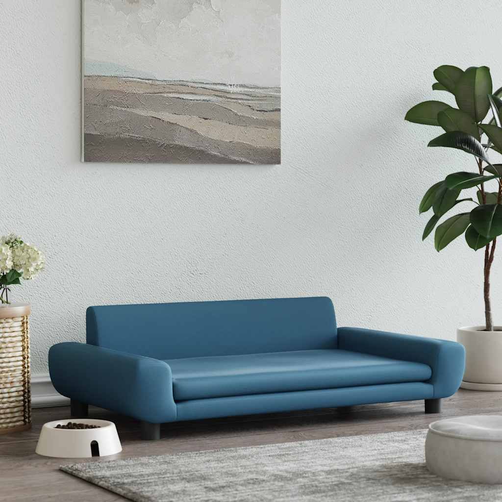 Lettino per Cani Blu 100x54x33 cm in Velluto vidaXL