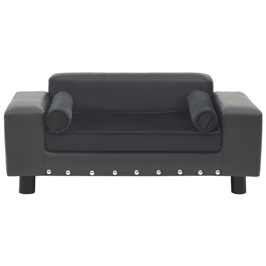Divano per Cani Grigio Scuro 81x43x31cm in Peluche e Similpelle vidaXL