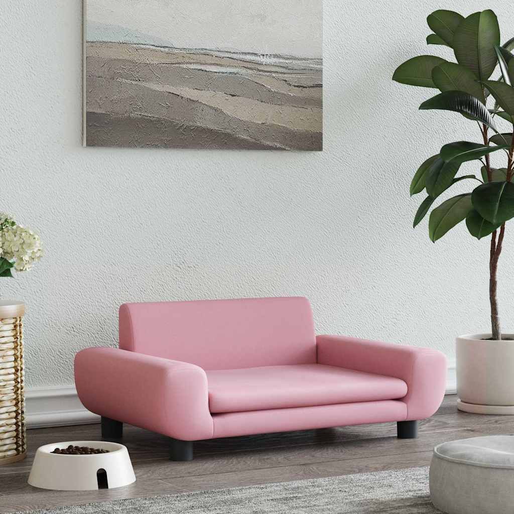 Lettino per Cani Rosa 70x45x33 cm in Velluto vidaXL