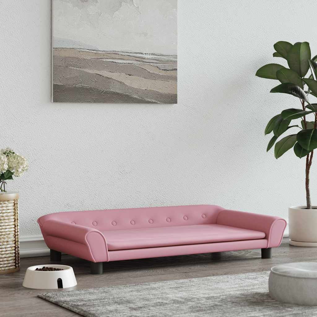 Lettino per Cani Rosa 100x50x21 cm in Velluto vidaXL