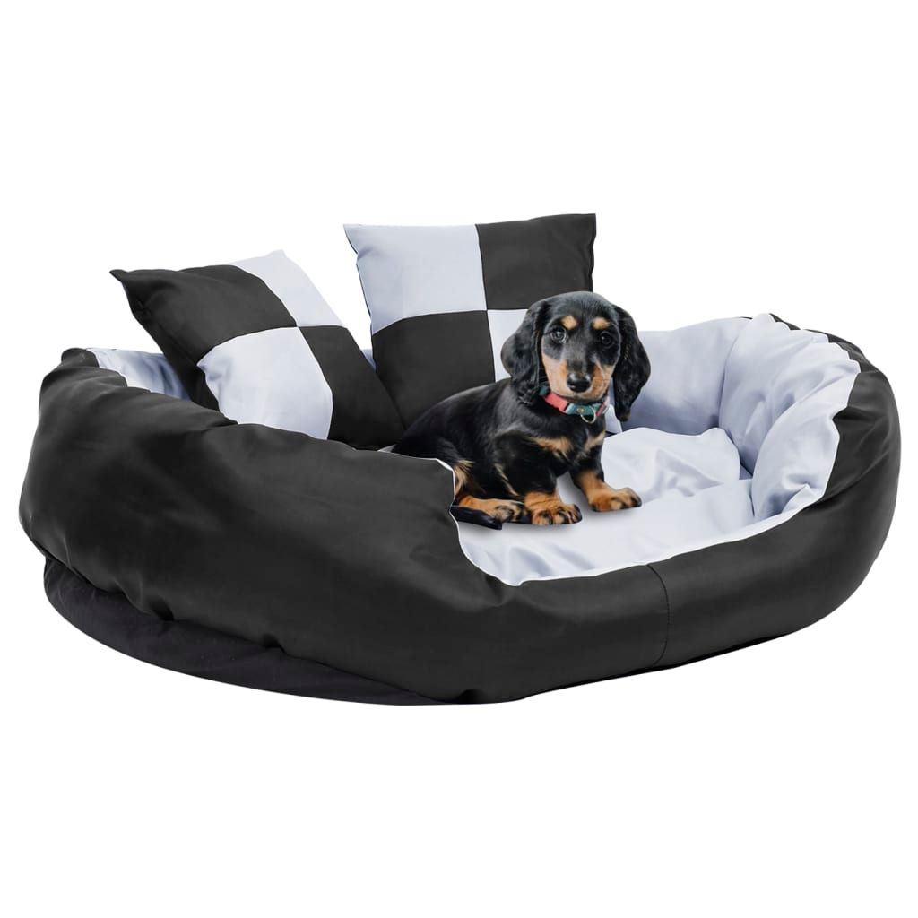 Cuscino per Cani Reversibile e Lavabile Grigio Nero 85x70x20 cm vidaXL