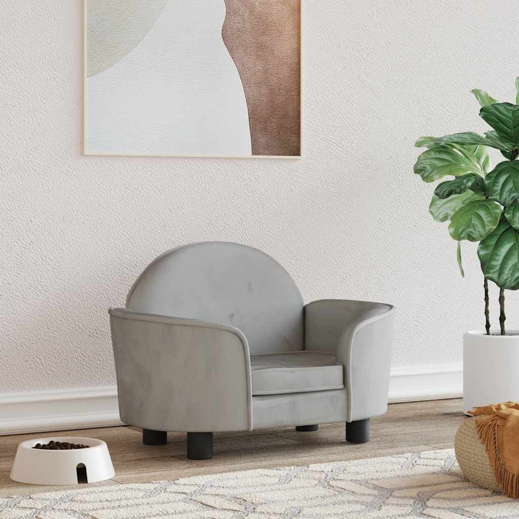 Lettino per Cani Grigio Chiaro 66x40x45 cm in Velluto vidaXL