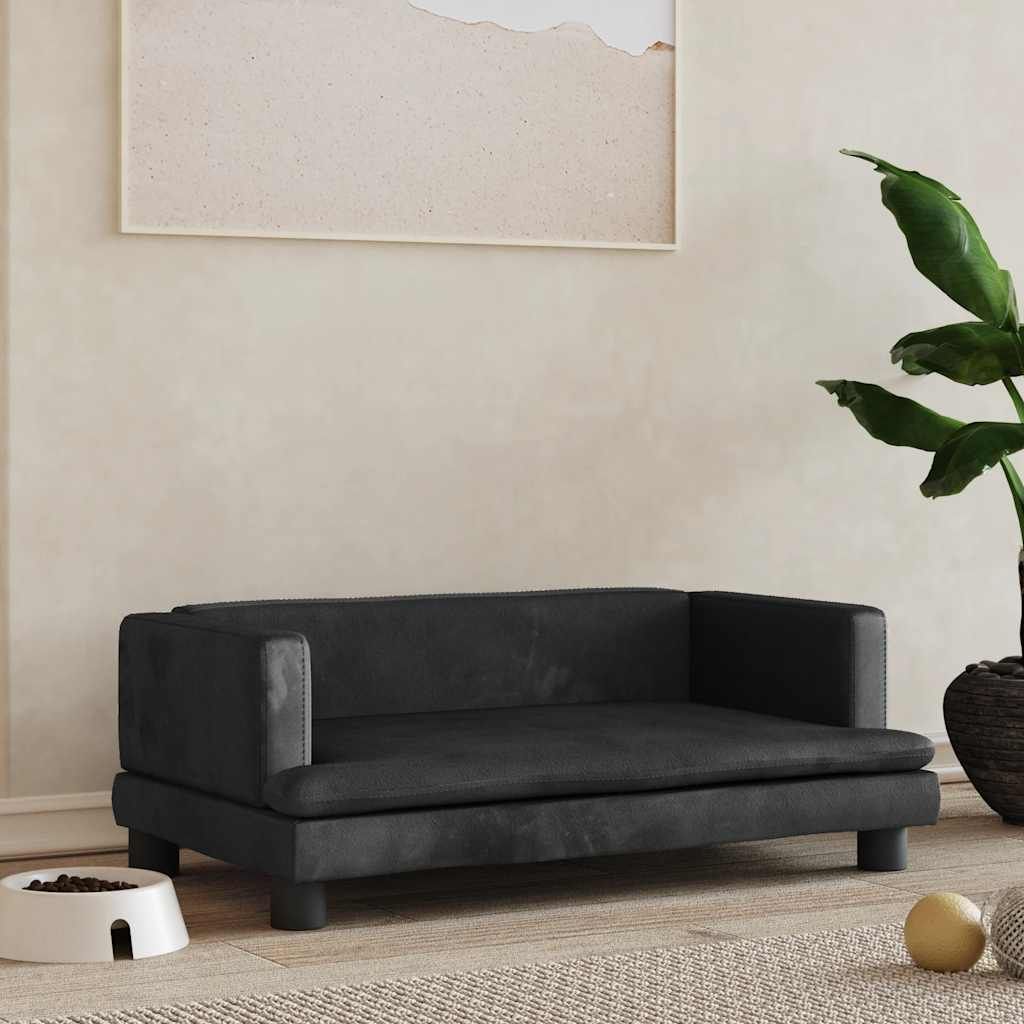 Lettino per Cani Nero 80x45x30 cm in Velluto vidaXL