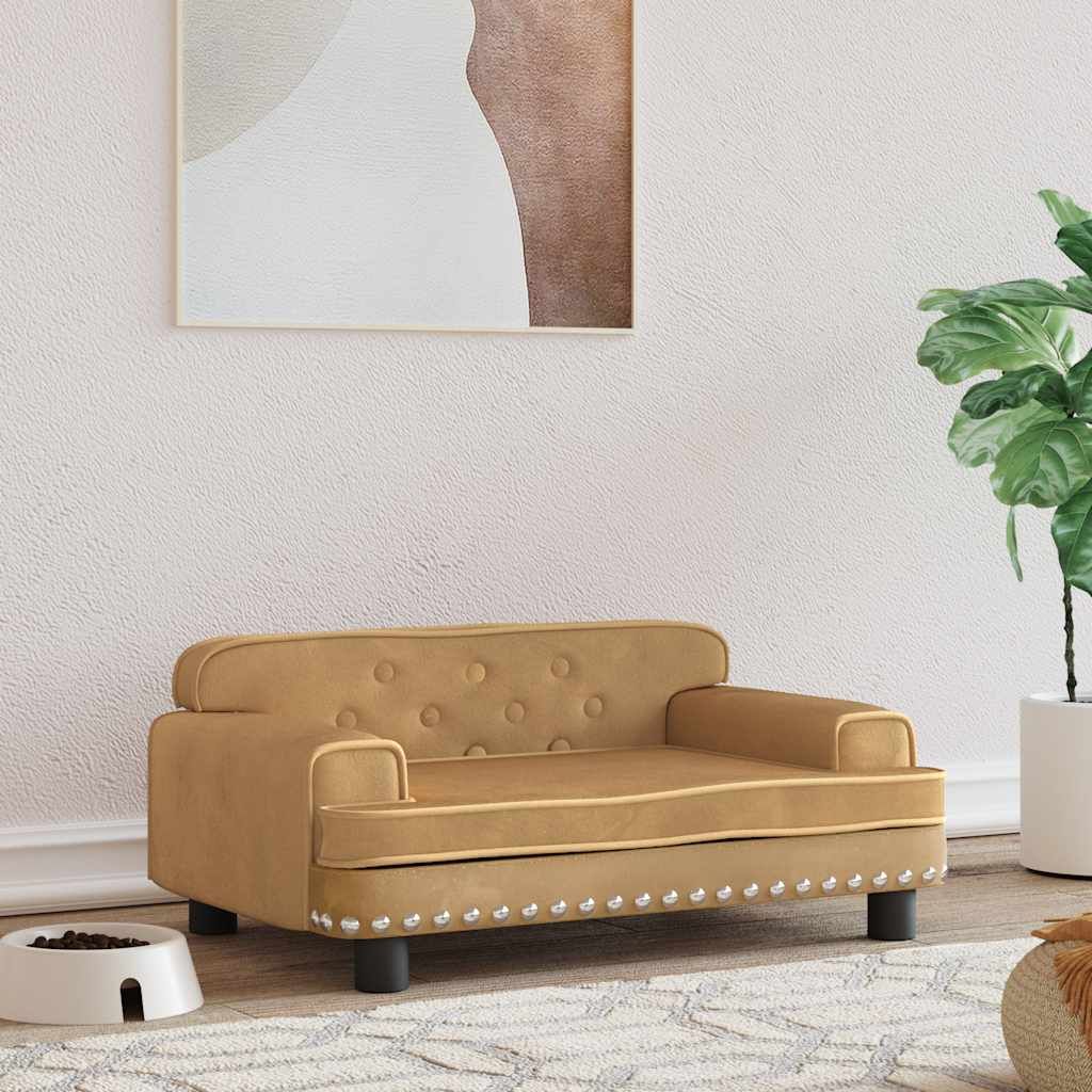 Lettino per Cani Marrone 70x45x30 cm in Velluto vidaXL