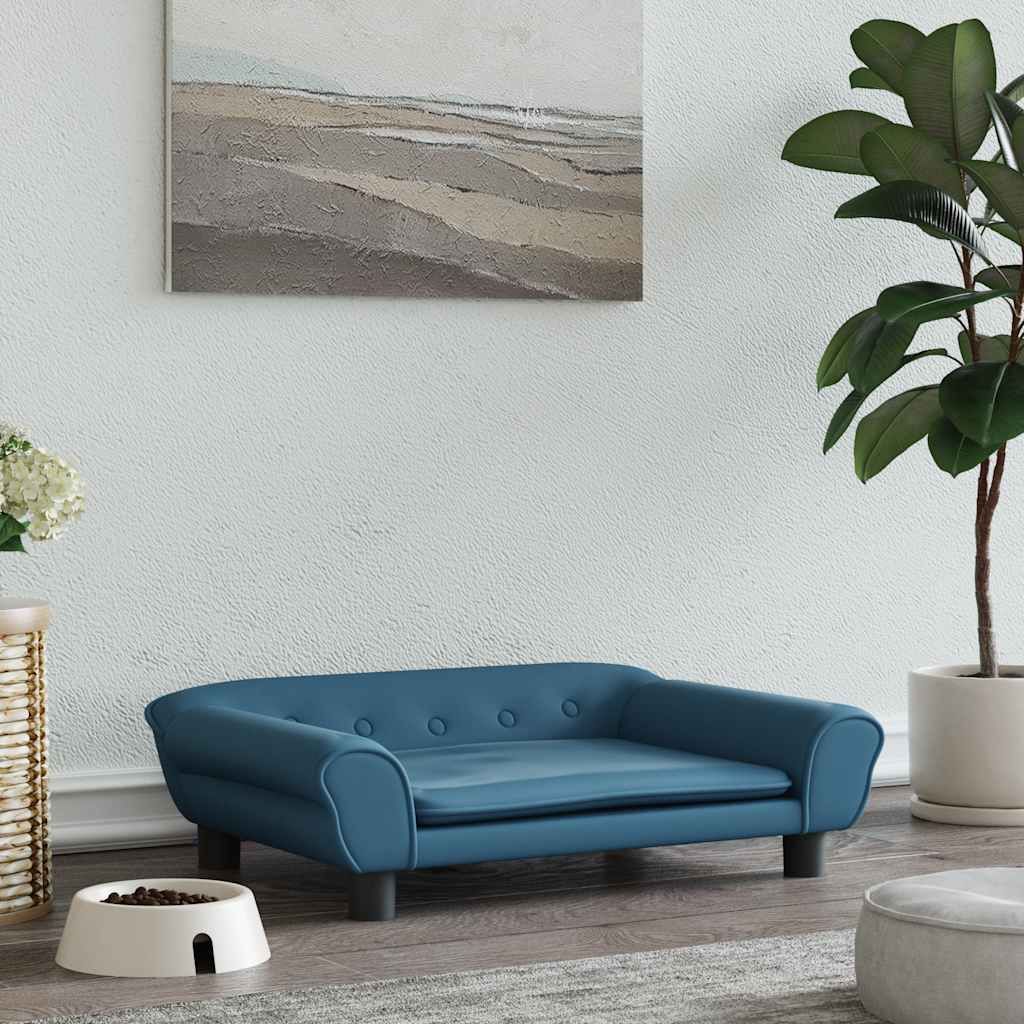 Lettino per Cani Blu 70x48x22 cm in Velluto vidaXL
