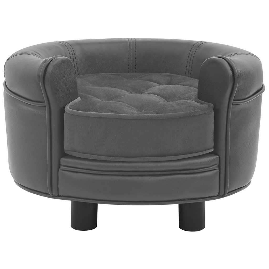 Divano per Cani Grigio 48x48x32 cm in Peluche e Similpelle vidaXL