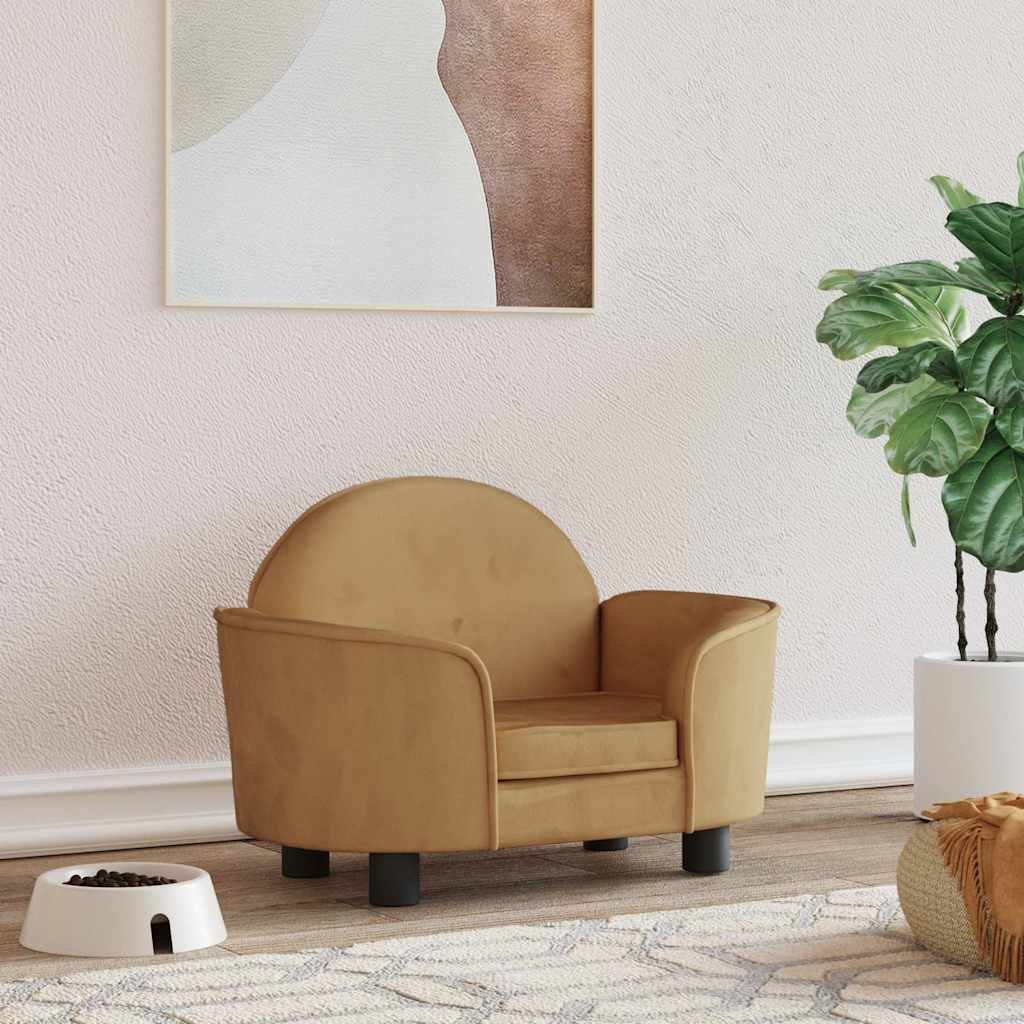 Lettino per Cani Marrone 66x40x45 cm in Velluto vidaXL