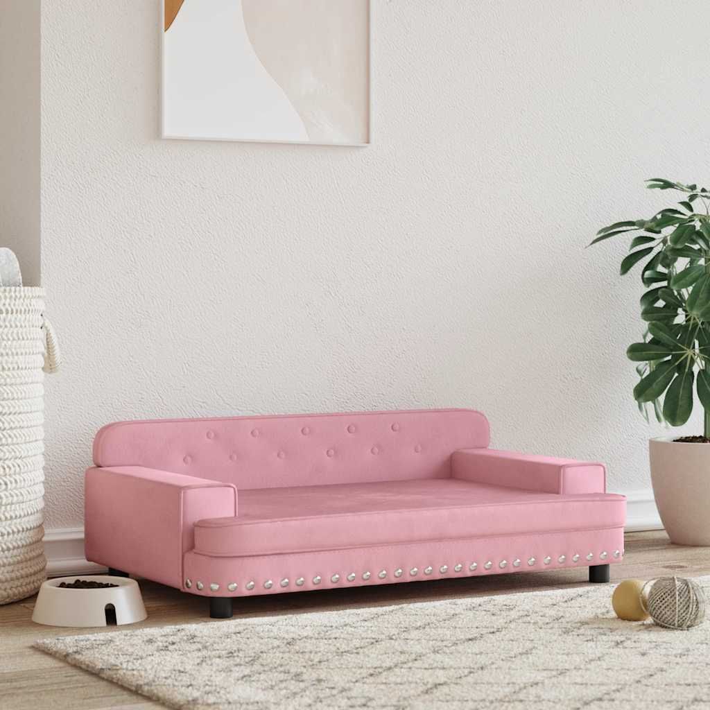 Lettino per Cani Rosa 90x53x30 cm in Velluto vidaXL