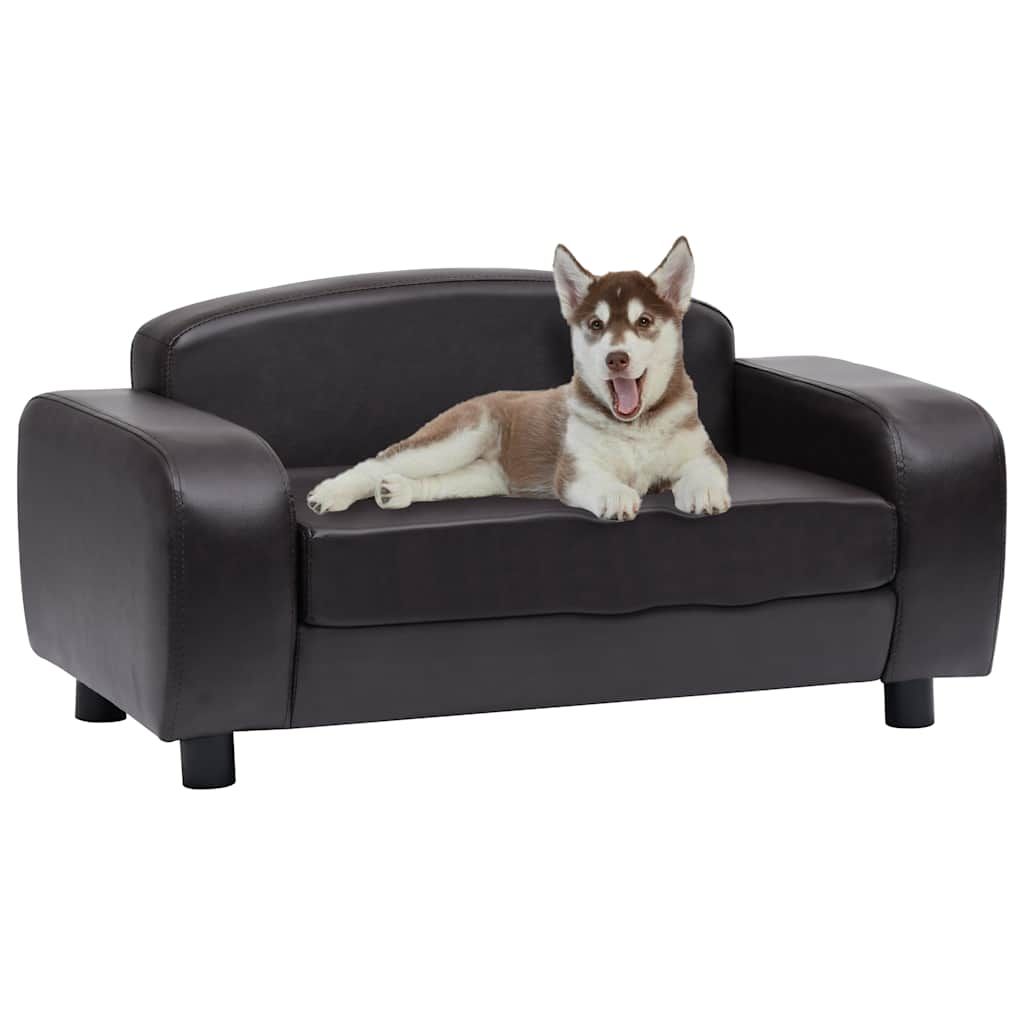 Divano per Cani Marrone 80x50x40 cm in Similpelle vidaXL