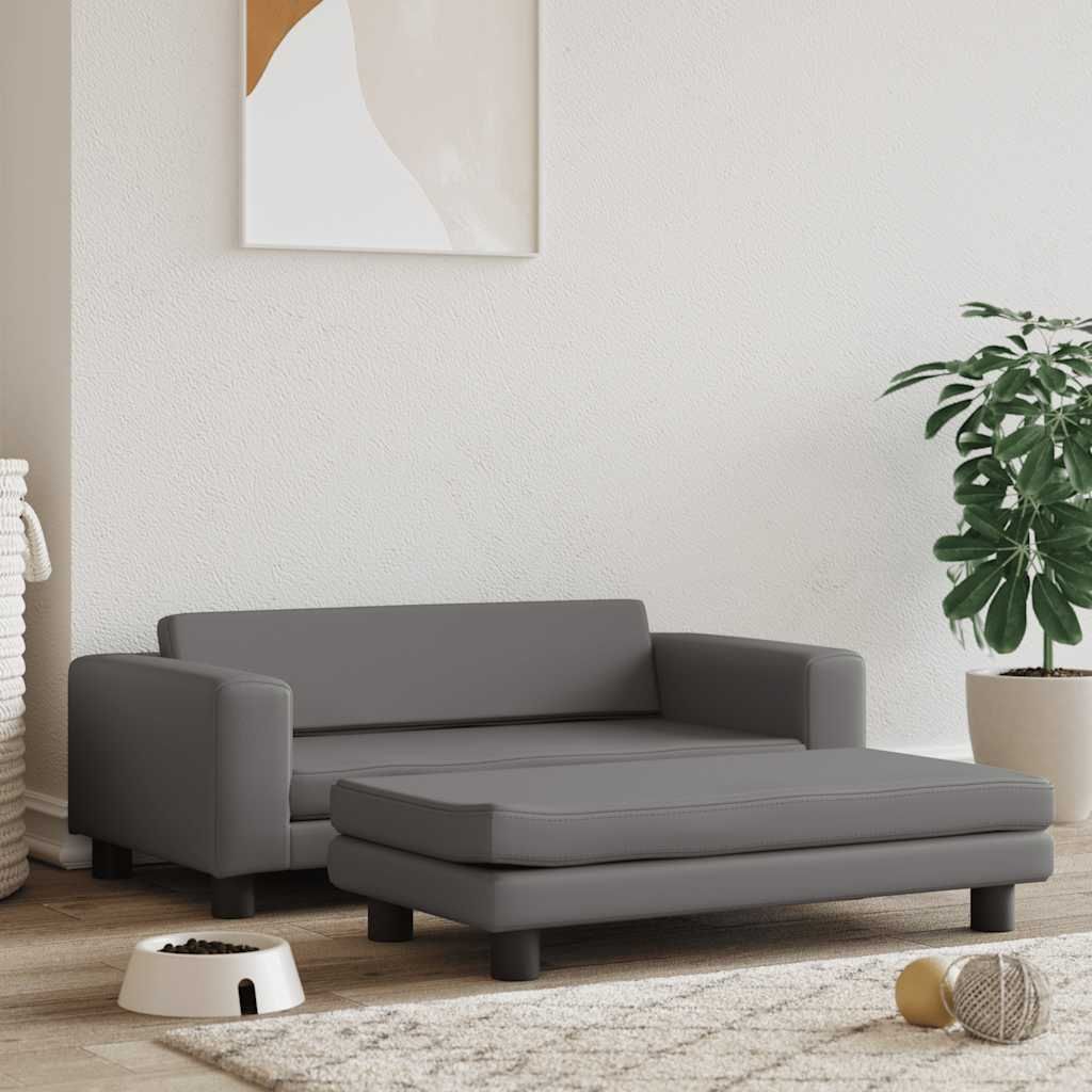 Lettino per Cani con Estensione Grigio 100x50x30 cm Similpelle vidaXL