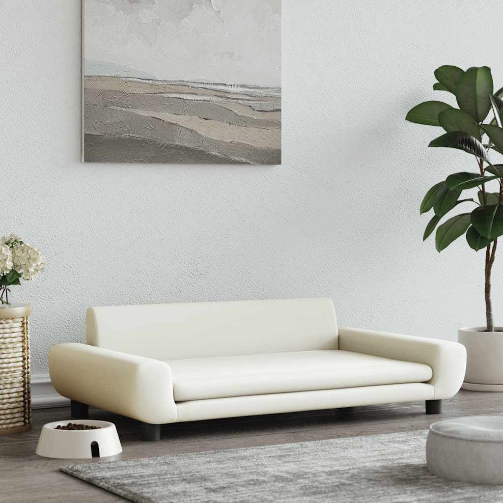 Lettino per Cani Crema 100x54x33 cm in Velluto vidaXL