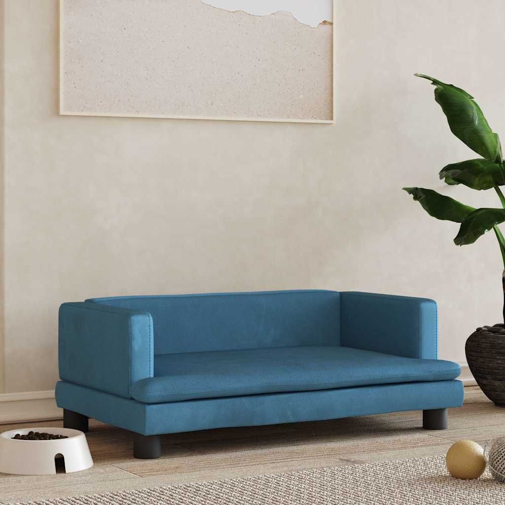 Lettino per Cani Blu 80x45x30 cm in Velluto vidaXL