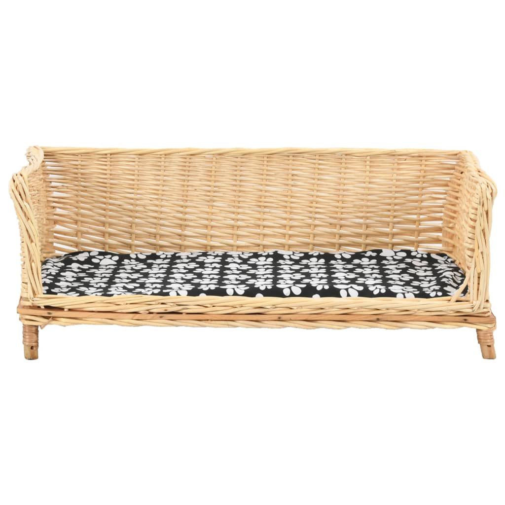 Cesta per Cani con Cuscino 90x54x35 cm Salice Naturale vidaXL