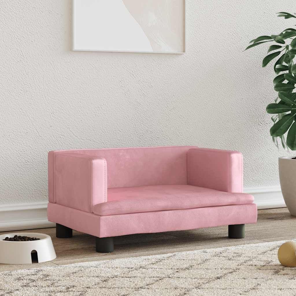 Lettino per Cani Rosa 60x40x30 cm in Velluto vidaXL