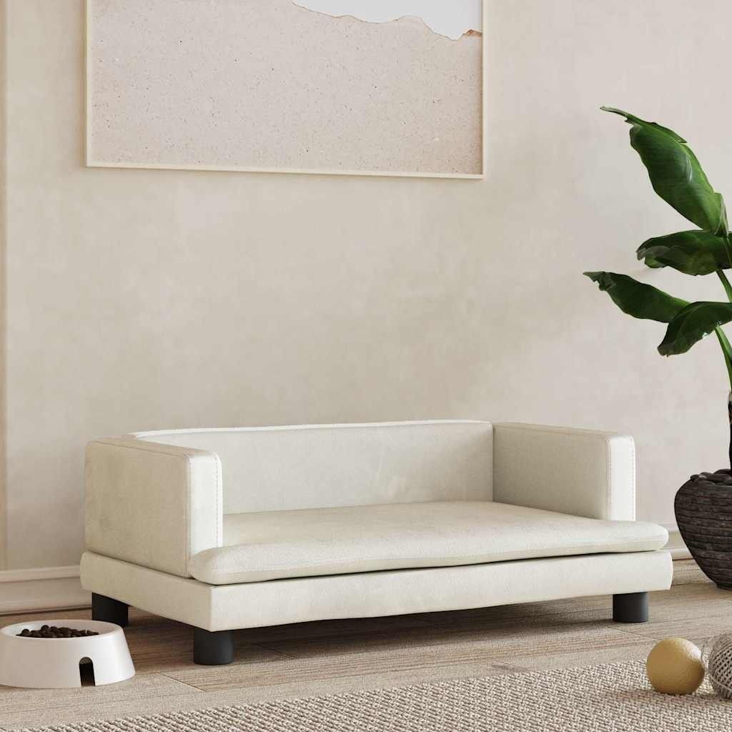 Lettino per Cani Crema 80x45x30 cm in Velluto vidaXL